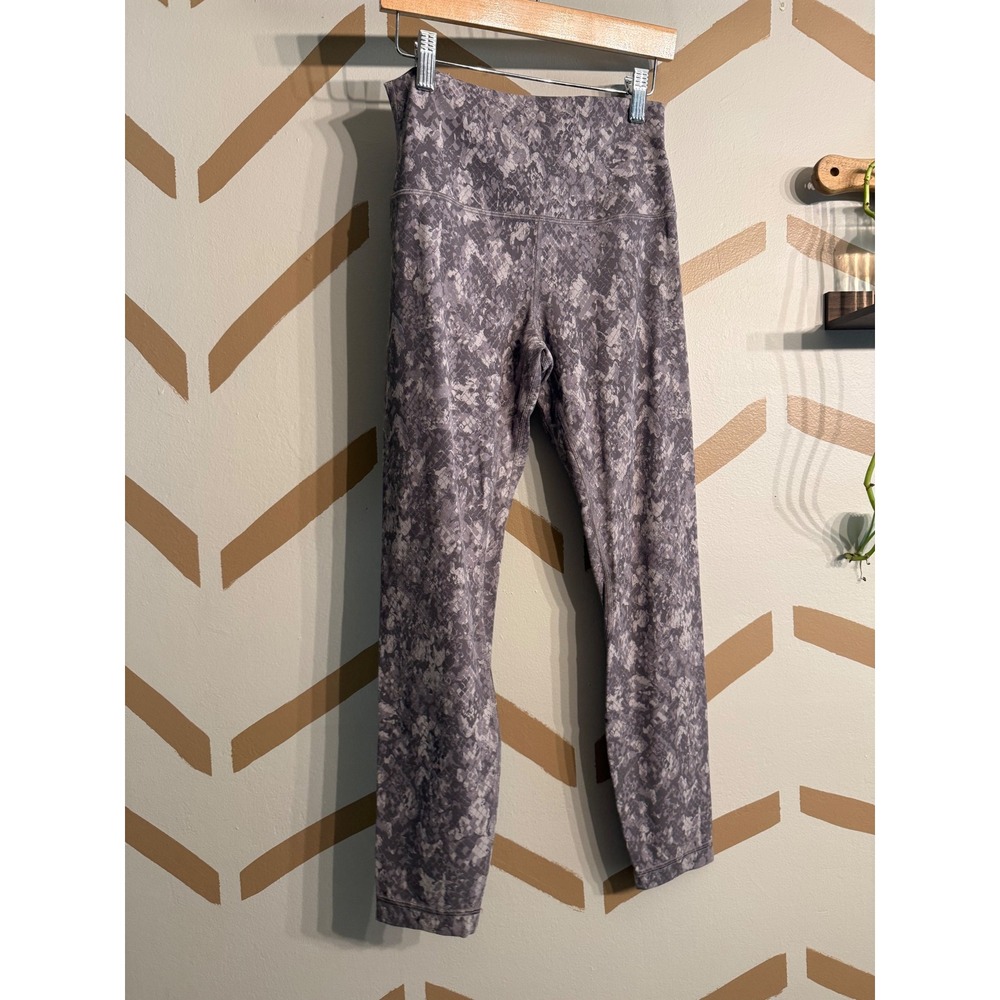 Lululemon Leggings Womens 6 Grey Snakeskin Print High Rise Align 25 Inch